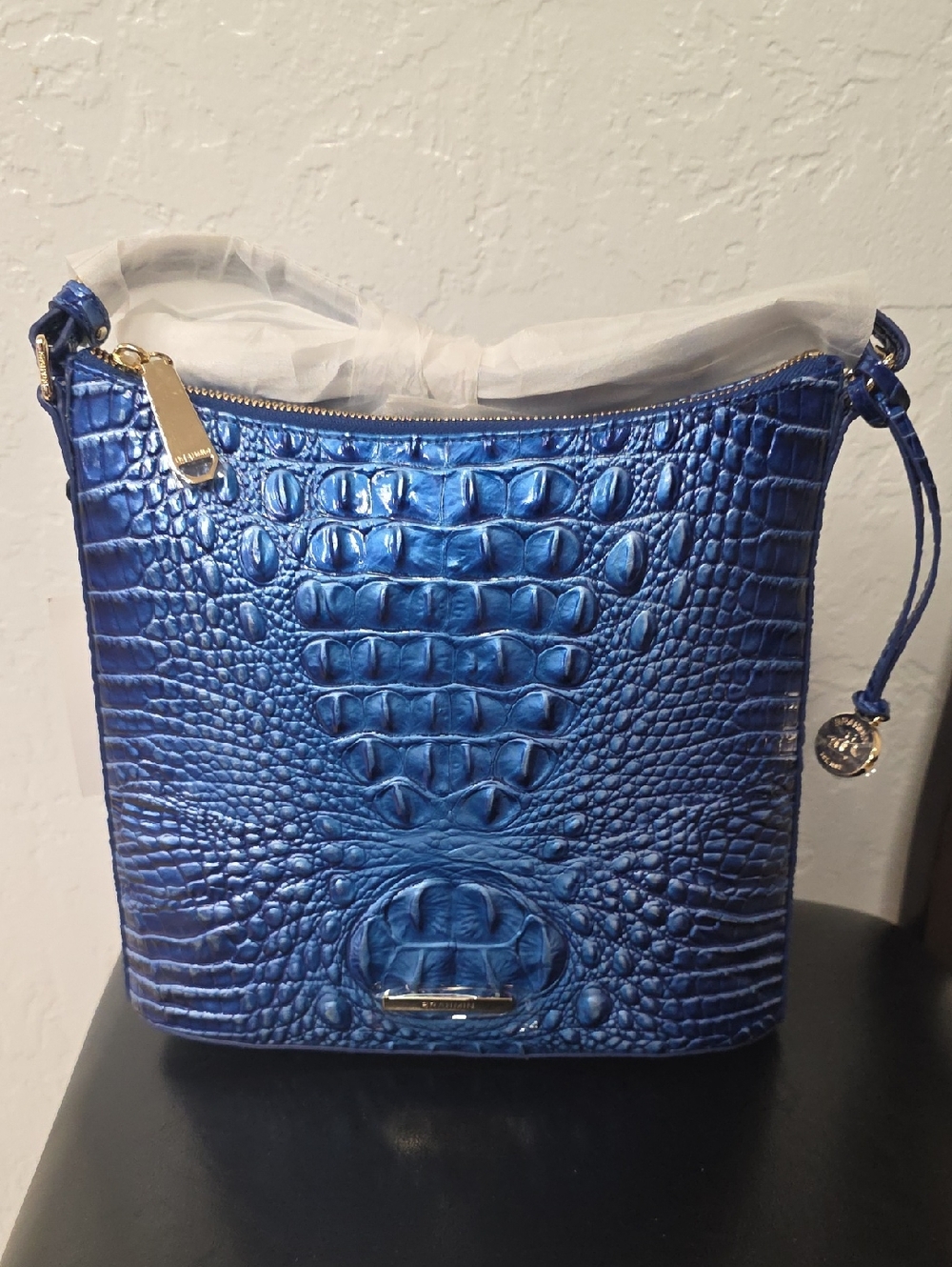 Brahmin Blue Bonnet Crossbody With Slim Wallet